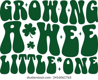 Growing A Wee Little One St. Patrick's Day Retro T-shirt