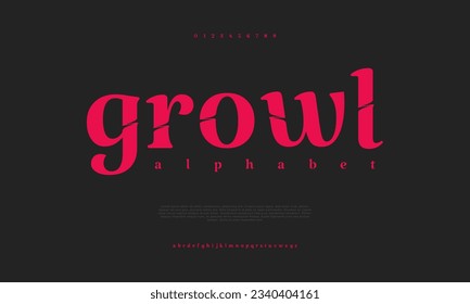Growl premium luxury elegant alphabet letters and numbers. Elegant wedding typography classic serif font decorative vintage retro. Creative vector illustration
