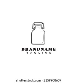 growler logo cartoon icon design template black modern isolated vector illustration