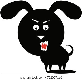 Growling Black Dog