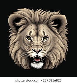 Growling lion head vector logo