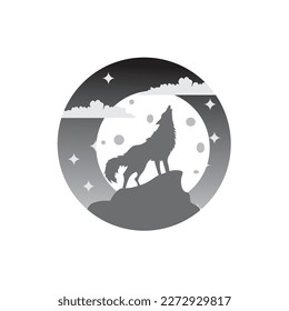 Growling wild wolf vector logo