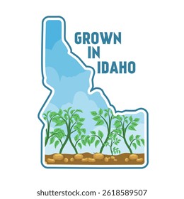 Grown in Idaho Potato with Sky View Perfect for Print, Apparel, etc