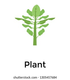 Grown plant flat icon 