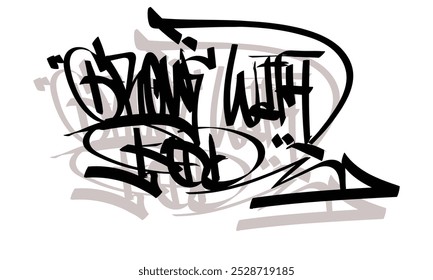 GROWS WITH GOD graffiti tag style design