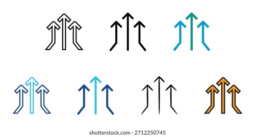 Growt up icon set multiple style vector collection. Editable Stroke 
