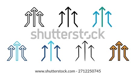 Growt up icon set multiple style vector collection. Editable Stroke 
