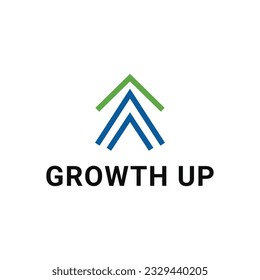 Growth Up abstract logo design creative with arrow for start up and level up company