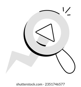 Icono de análisis de crecimiento con estilo dibujado a mano 