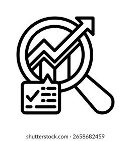 Ilustración vectorial de la línea de iconos de análisis de crecimiento