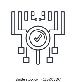 Growth analysis icon, linear isolated illustration, thin line vector, web design sign, outline concept symbol with editable stroke on white background.