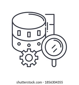 Growth analysis icon, linear isolated illustration, thin line vector, web design sign, outline concept symbol with editable stroke on white background.