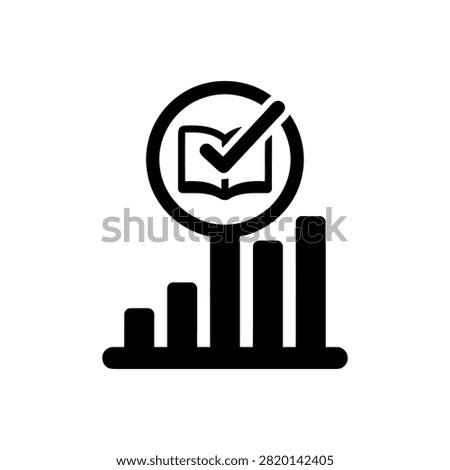 Growth analytics with book research Icon Isolated On White Background

