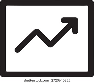 Ícone do gráfico de análise de crescimento que representa o desempenho dos negócios, as estatísticas, a análise de dados e o sucesso financeiro.