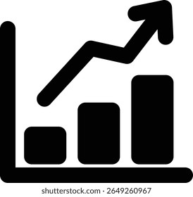 Growth Analytics Graph Icon in Bold Style