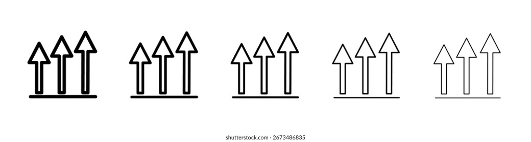 growth arrow bars icon black and white vector sign