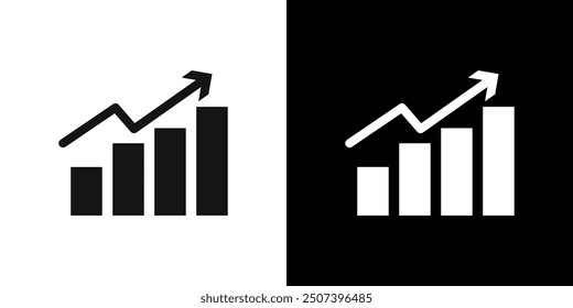 growth arrow bars icon Flat vector set outline
