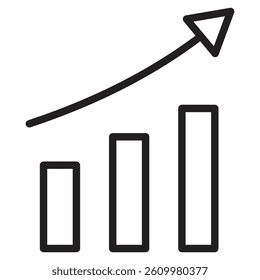 growth arrow bars icon Line Art Logo set