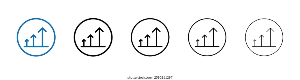 growth arrow bars icon Outline vector logo for web ui