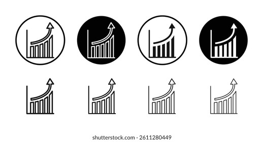 growth arrow bars icon Thin line art collection