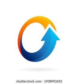 growth arrow circle logo vector icon
