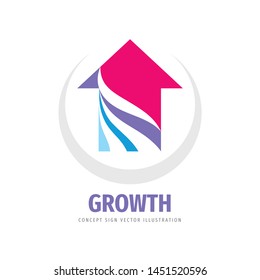 Growth arrow - concept logo vector design. Business trend sign. Progress strategy symbol. 