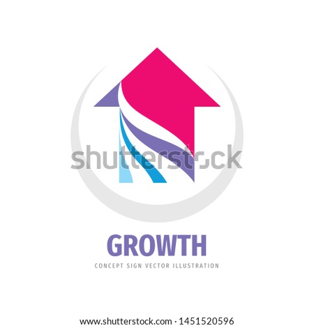 Growth arrow - concept logo vector design. Business trend sign. Progress strategy symbol. 