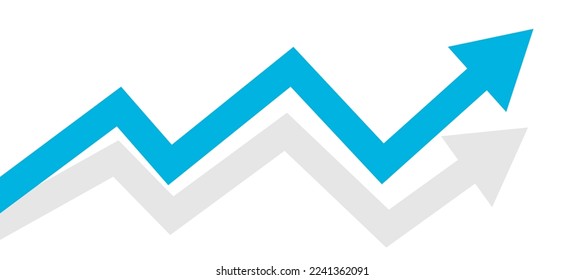 Growth arrow financial business target background design template. Investment market plan concept.