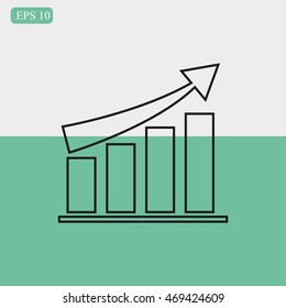 Growth Arrow, Growing Graph Icon
