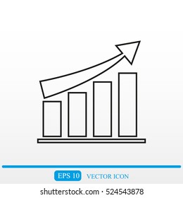 Growth Arrow, Growing Graph Icon