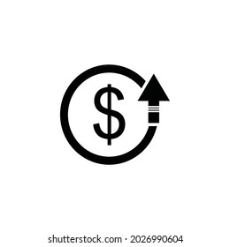 Icono de flecha de crecimiento en estilo plano. Ilustración vectorial de ingresos sobre fondo aislado blanco. Aumentar el concepto de negocio.