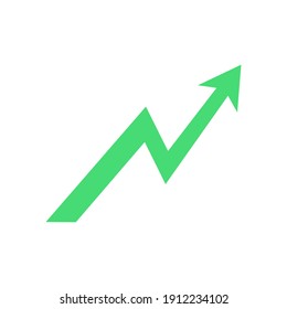 Growth Arrow Icon. Green Arrow Up. Success Symbol. Vector Isolated On White