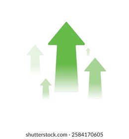 Growth arrow icon. Green arrow up. Success symbol. Vector illustration isolated on white