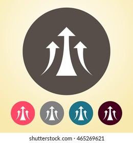 Growth Arrow Icon in round shape.