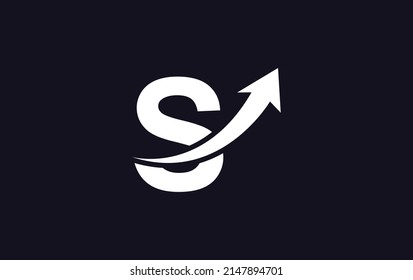 Wachstumspfeilsymbol, Vektorgrafik und Finanzlogo-Design mit den Buchstaben und Alphabeten S