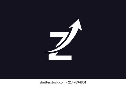 Growth arrow icon vector and financial logo design with the letters and alphabets Z