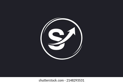 Wachstumspfeilsymbol, Vektorgrafik und Logo des Finanzkreises mit Buchstaben und Alphabeten