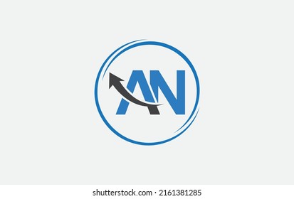 Wachstumspfeilsymbol, Vektorgrafik und Logo des Finanzkreises mit Buchstaben und Alphabeten