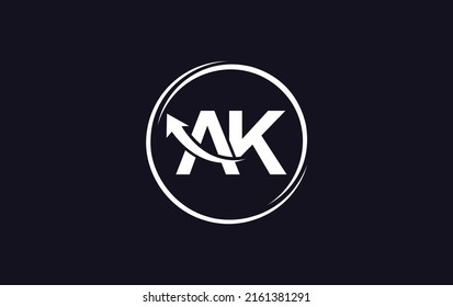 Wachstumspfeilsymbol, Vektorgrafik und Logo des Finanzkreises mit Buchstaben und Alphabeten