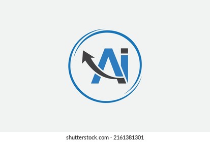 Growth arrow icon vector and financial circle logo design with the letters and alphabets