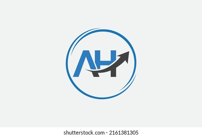 Growth arrow icon vector and financial circle logo design with the letters and alphabets