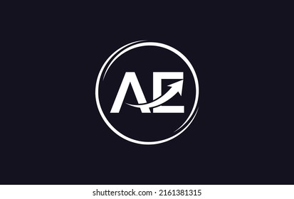 Growth arrow icon vector and financial circle logo design with the letters and alphabets