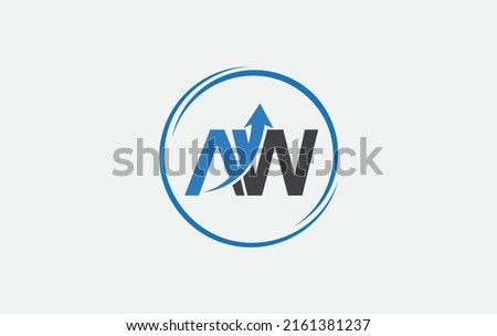 Growth arrow icon vector and financial circle logo design with the letters and alphabets