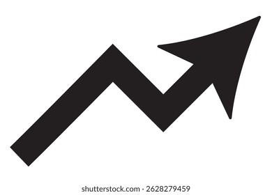 Growth arrow icon Vector illustration. Business concept, growing chart. Concept of sales symbol icon with arrow moving up. Economic Arrow With stroke thin, light and bold