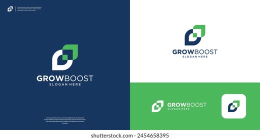 growth arrow logo design icon with abstract infinity.