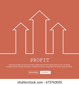 Growth arrow with profit concept. Vector illustration.