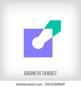 Growth arrow and target logo design. Uniquely designed color transitions. Special Education, idea and development logo template. vector