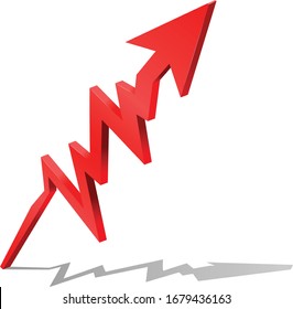 GROWTH ARROW. TEMPLATE BUSINESS SYMBOL. GRAPHIC ELEMENTS.