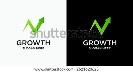 Growth arrow vector logo design with modern, simple, clean and abstract style. Icon for business, financial, consulting and personal branding.