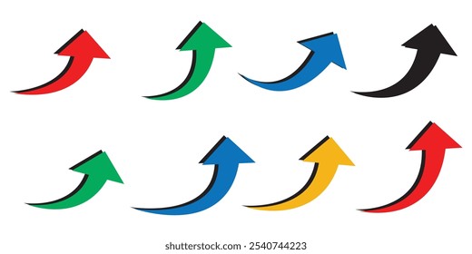Growth arrows. growing up vector symbol on transparent background. vector illustration.